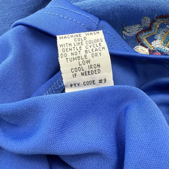 Rebellion Dress Size S Blue Embroidered Back Cut Out Loose Flowy‎ Boho Hippie - Picture 10 of 10